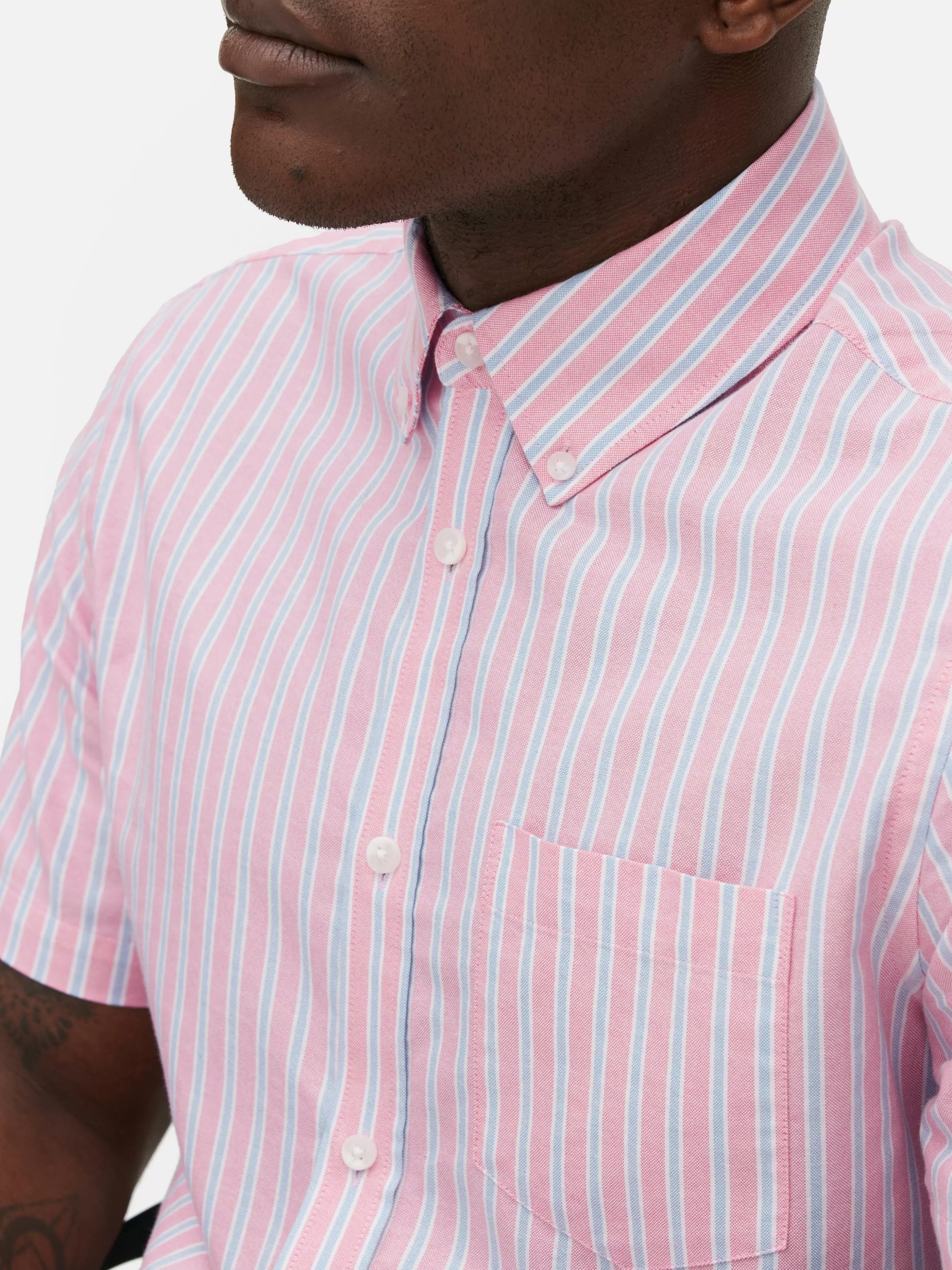 Primark Camisa Oxford Manga Curta Riscas