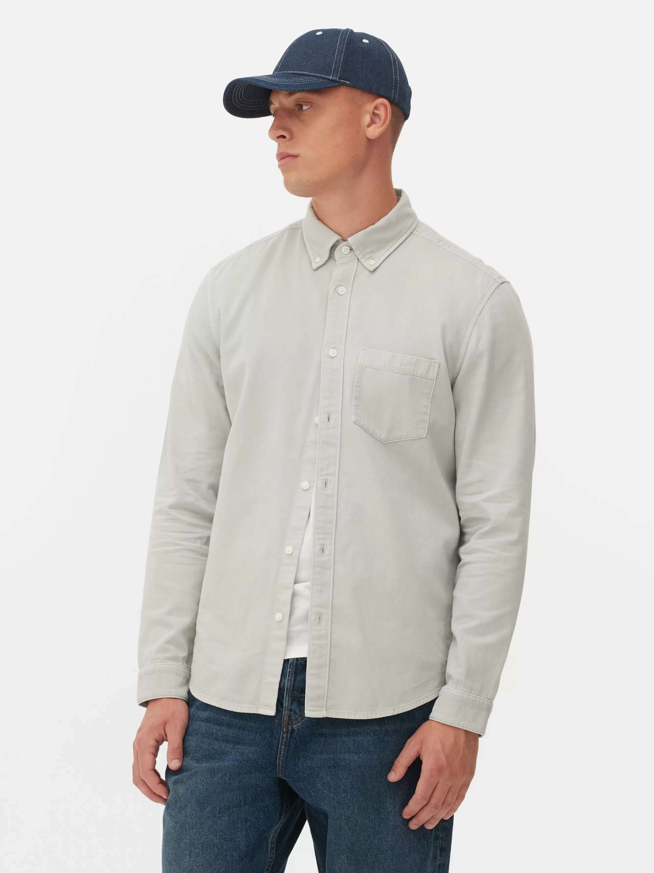 Primark Camisa Sarja Algodão Manga Comprida