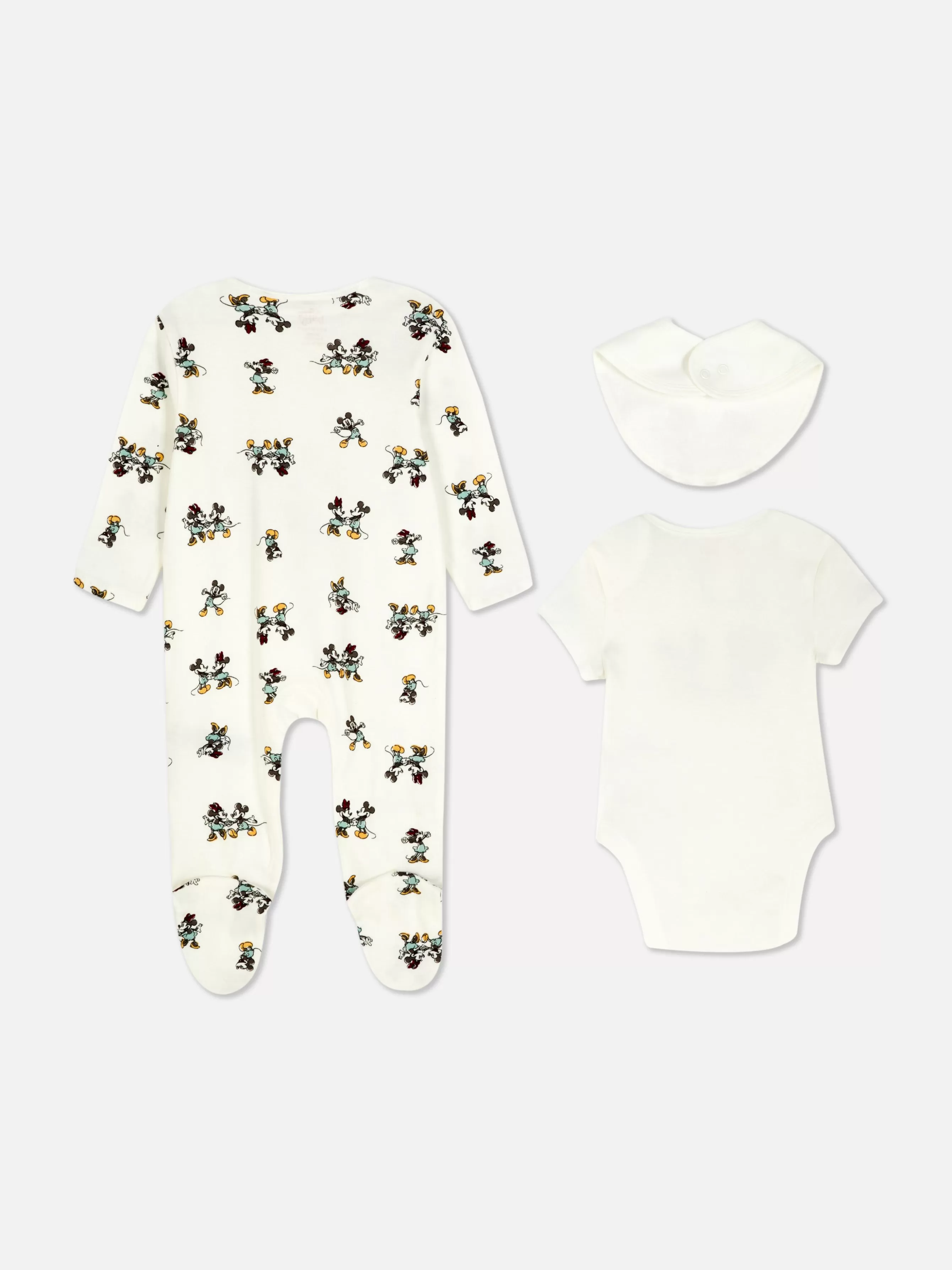 Primark Conjunto Pijama, Body E Babete Disney Mickey Mouse E Minnie