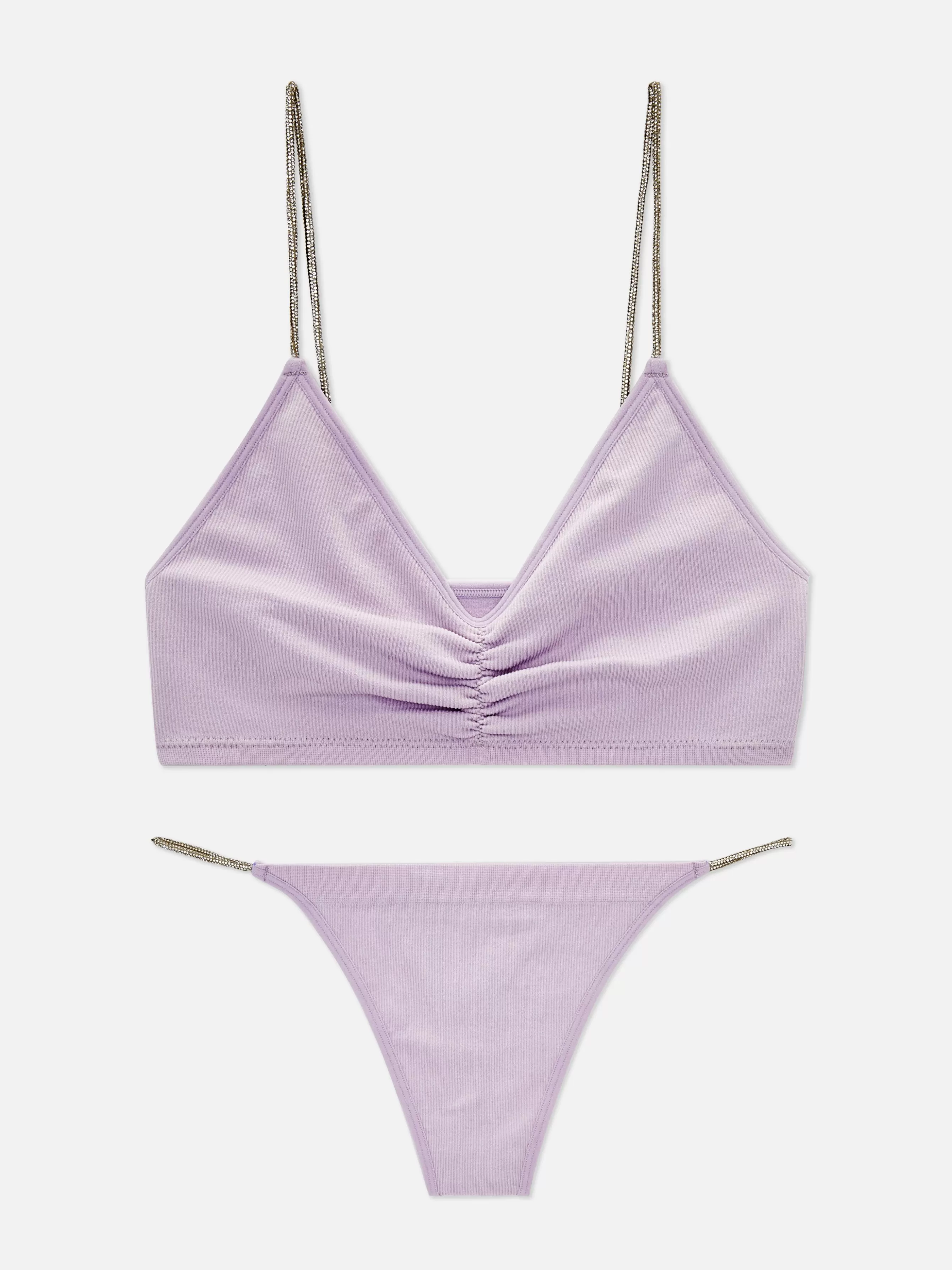 MULHER Primark Conjunto Sutiã Bralette/tanga Tira Brilhantes