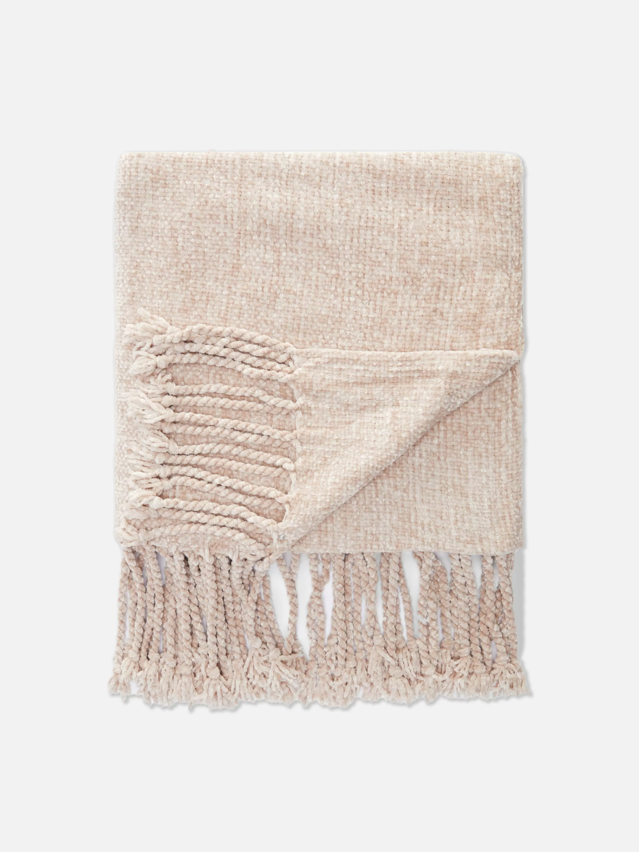 Primark Manta Pequena Textura Aveludada Franjas