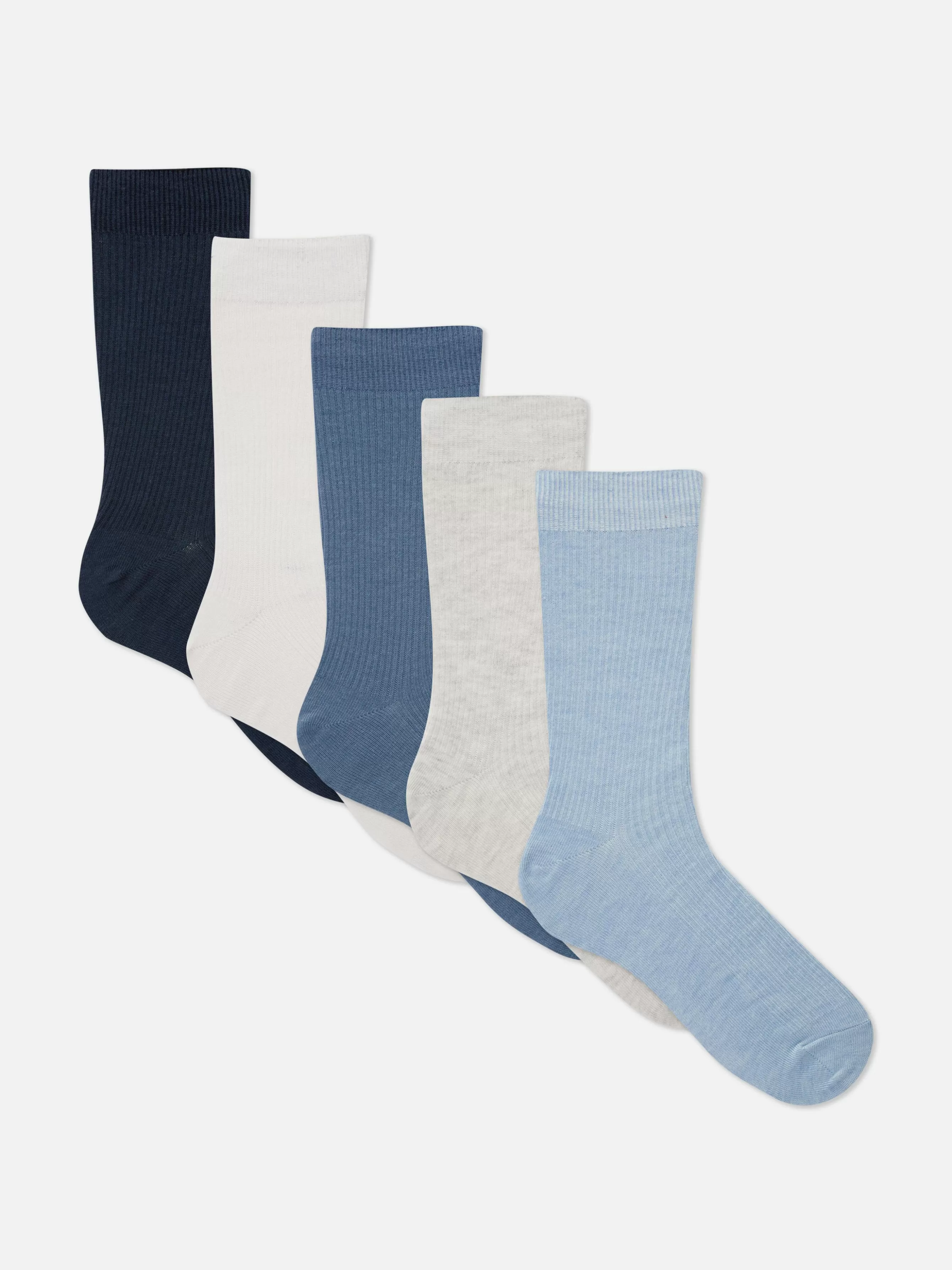 Primark Pack 5 Pares Meias Cano Médio Caneladas Mistas