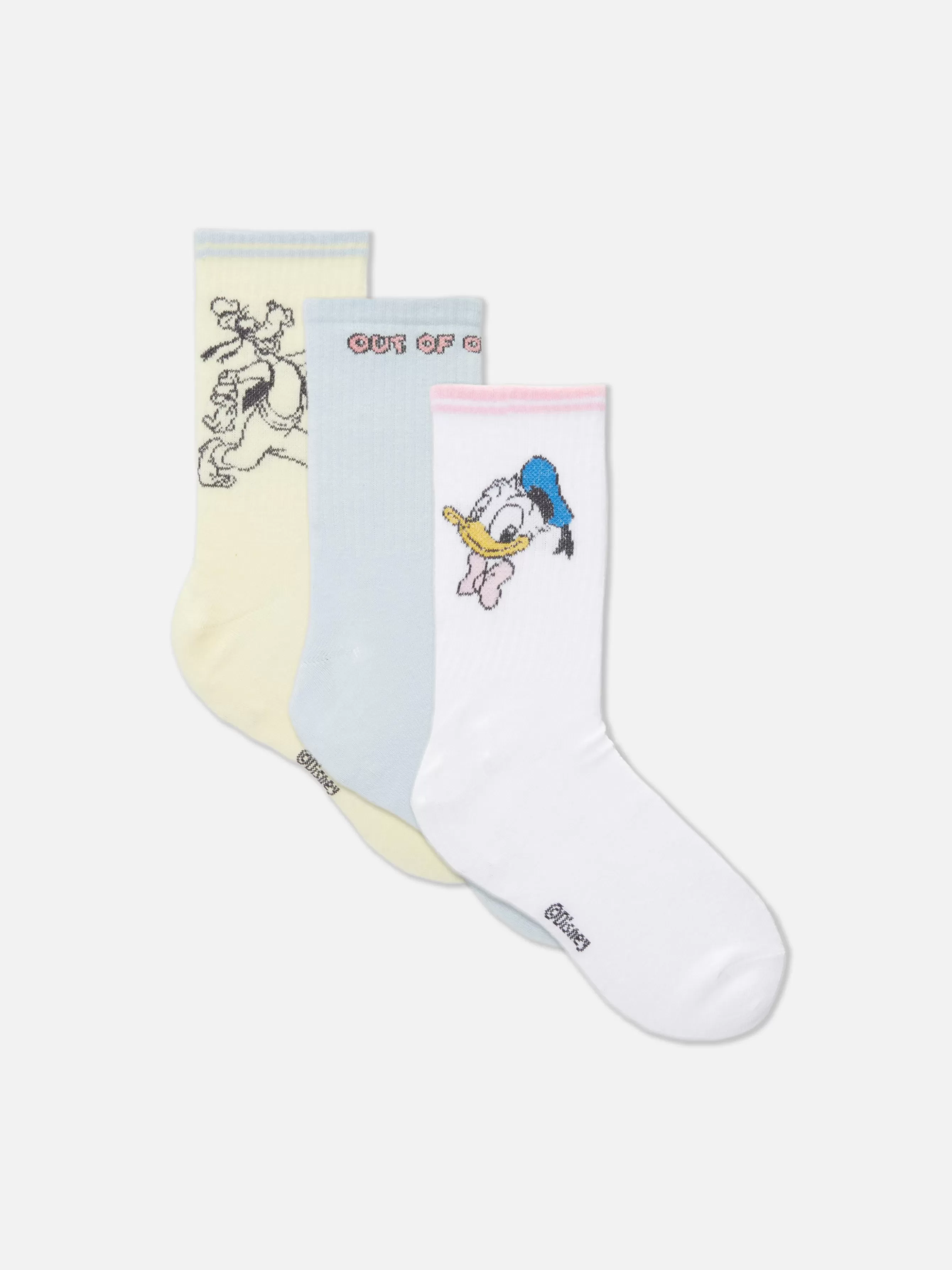 MULHER Primark Pack 3 Pares Meias Cano Médio Disney Donald Pateta