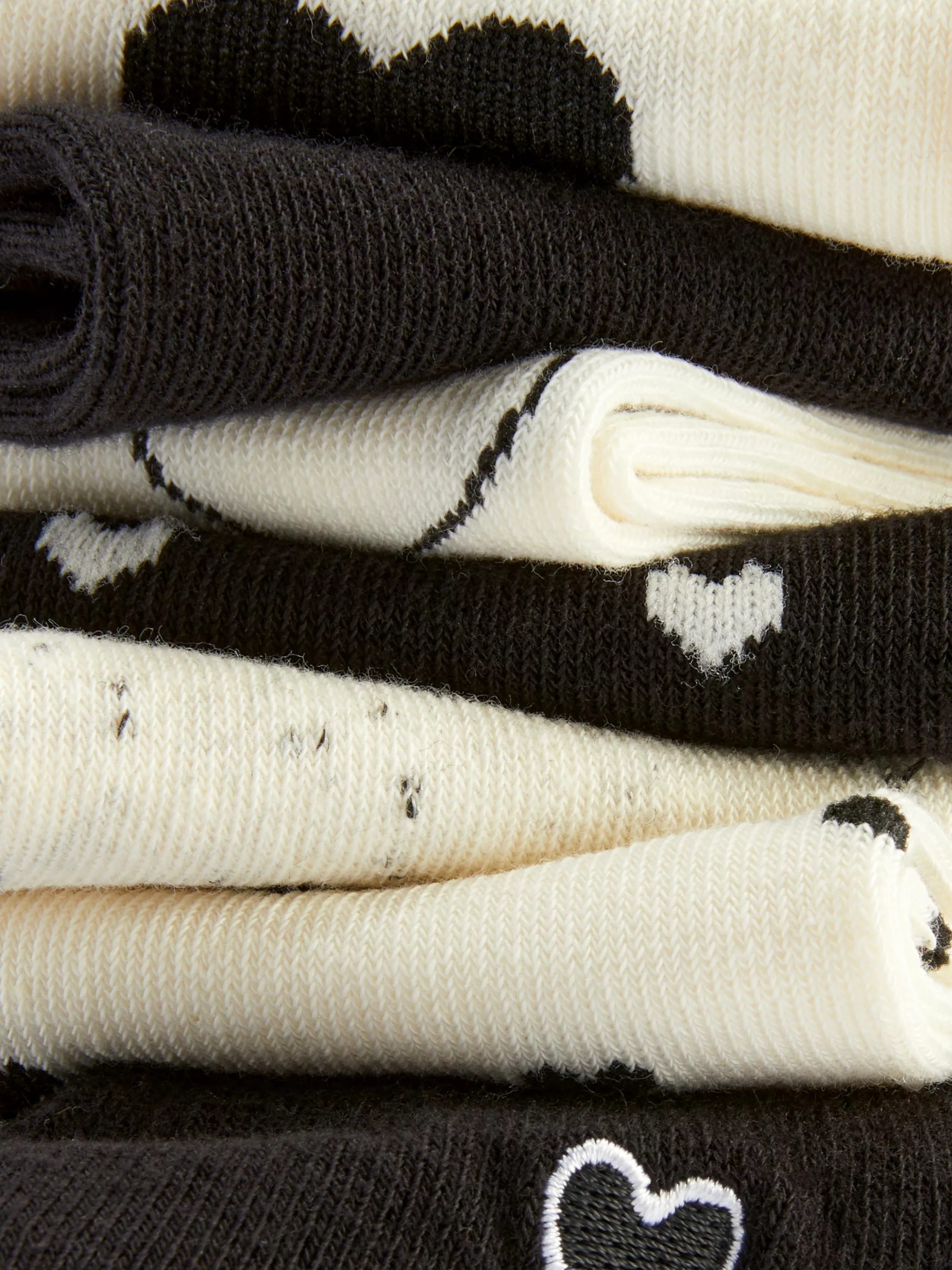 MULHER Primark Pack 7 Pares Meias Invisíveis Monocromáticas Coração