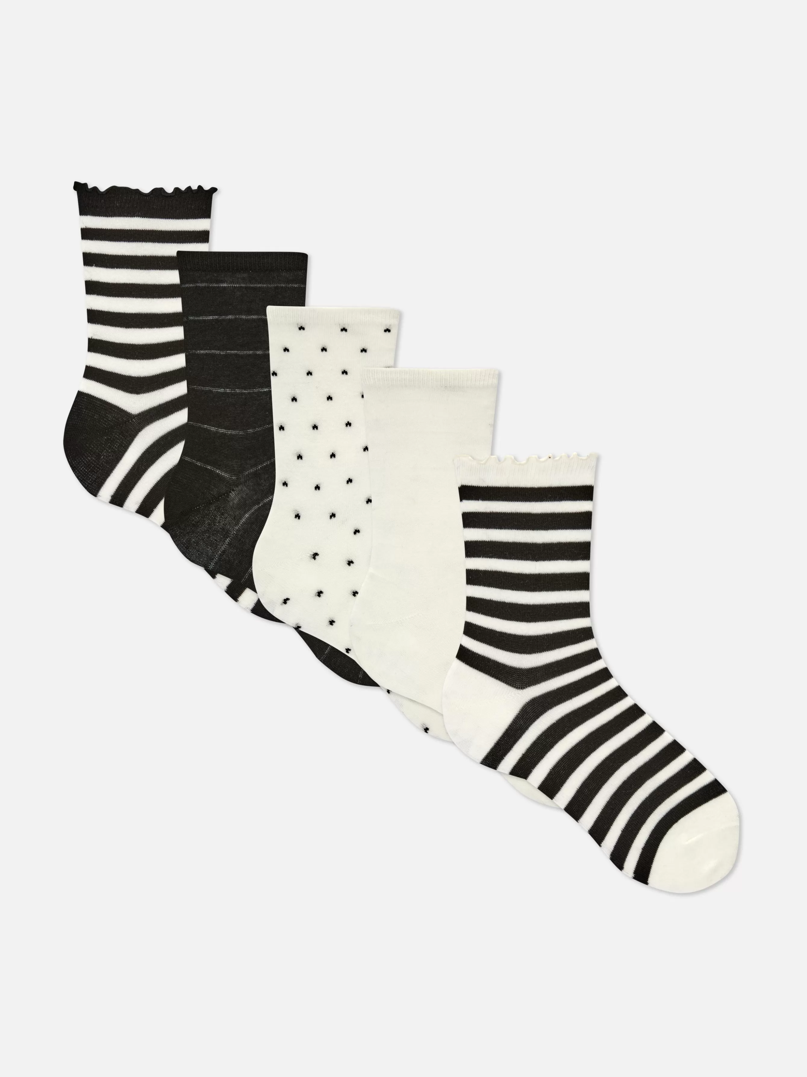 MULHER Primark Pack 5 Pares Meias Monocromáticas Riscas