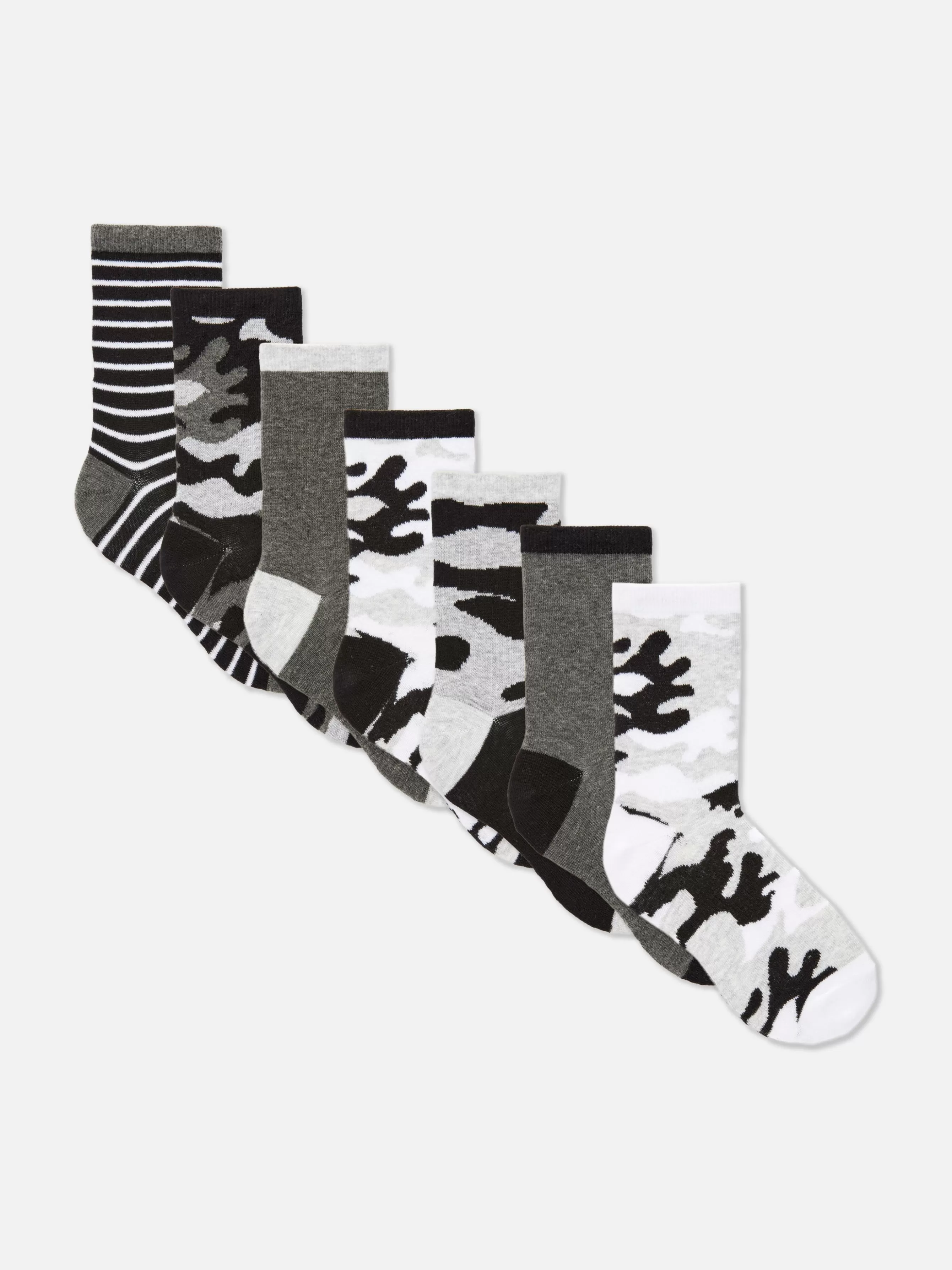 Primark Pack 7 Pares Meias Padrão Camuflado