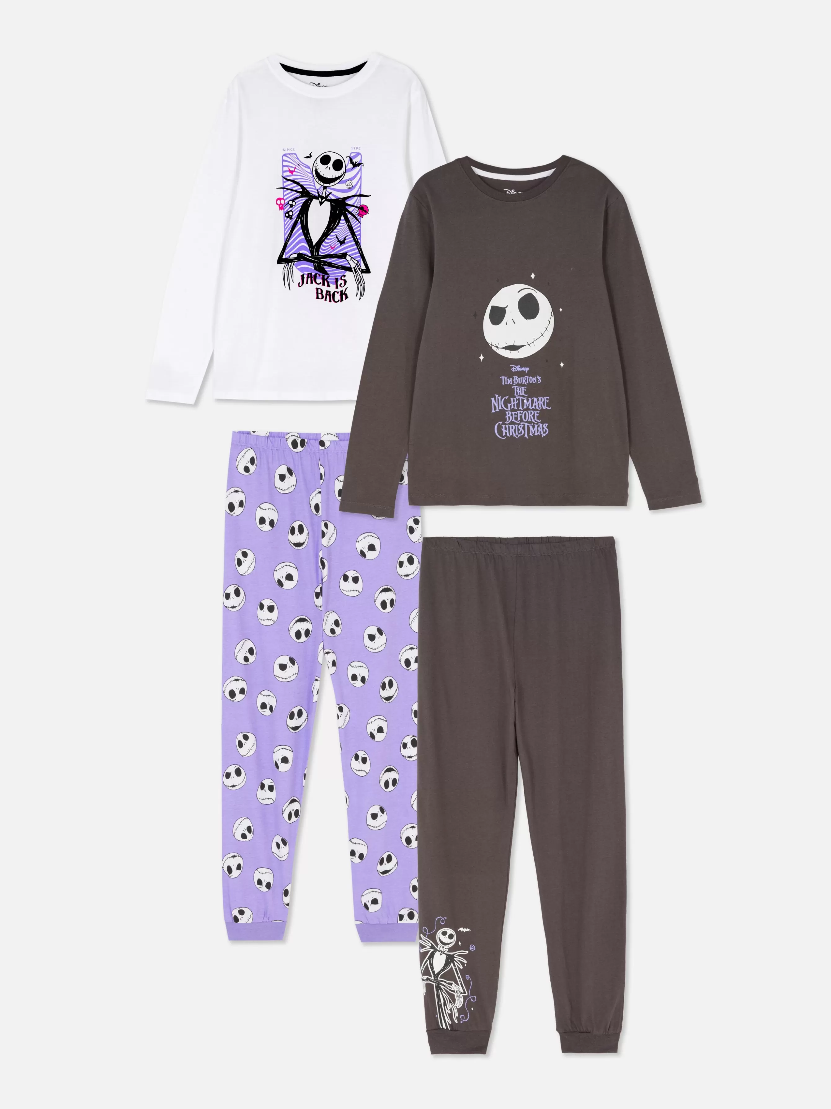 Primark Pack 2 Pijamas Manga Comprida Disney Tim Burton O Estranho Mundo De Jack
