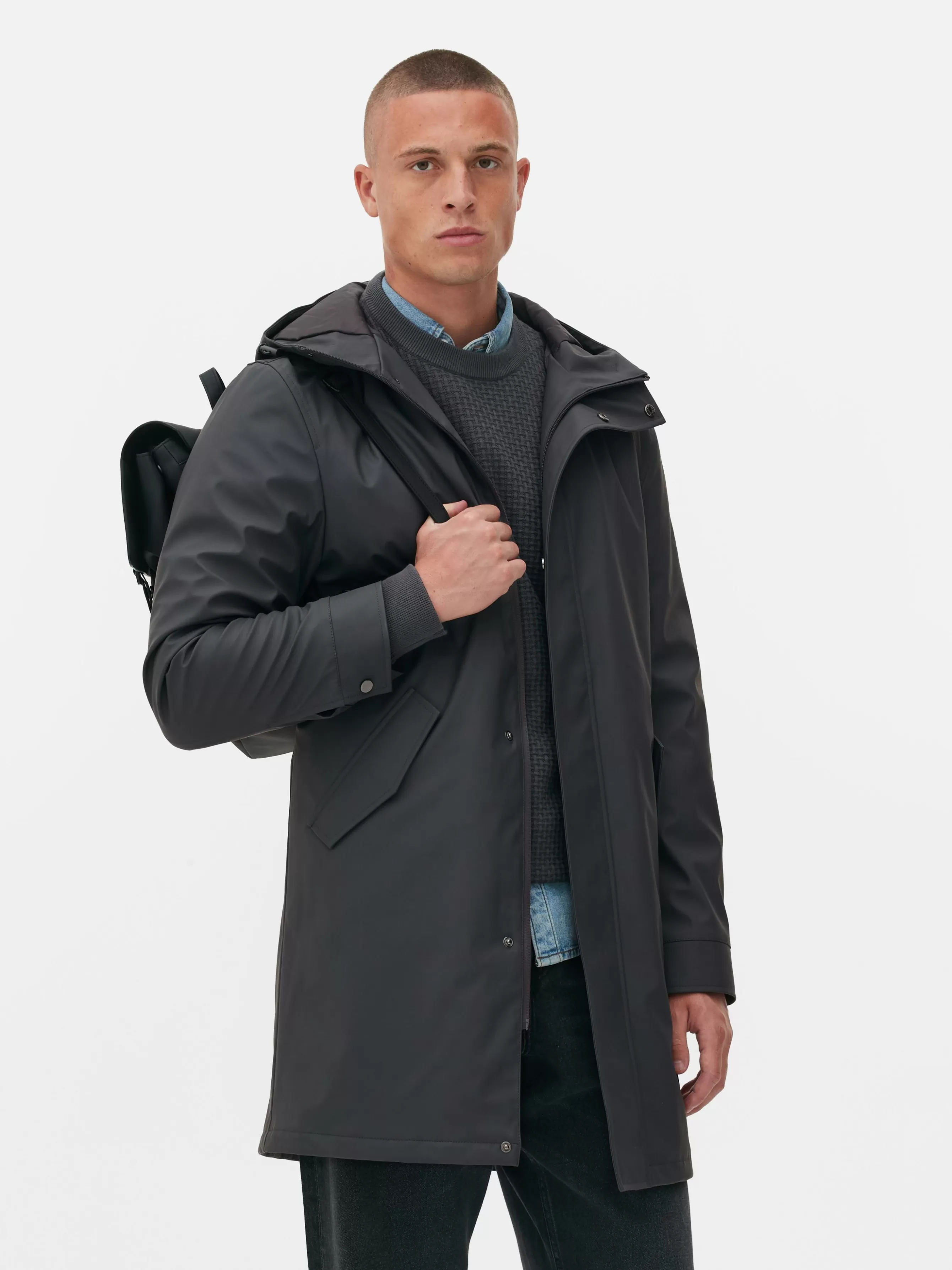 Primark Parka Capuz Revestimento Borracha