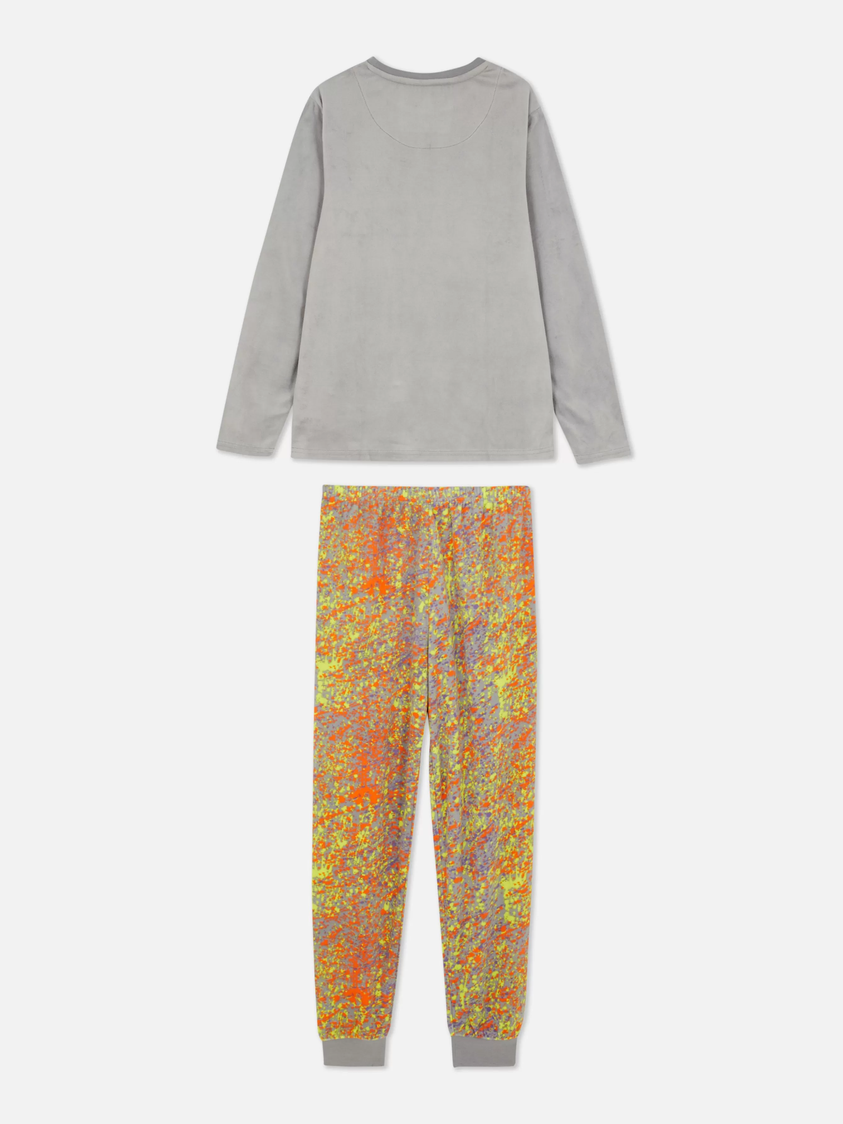 Primark Pijama Veludo Crânio E Respingos De Tinta