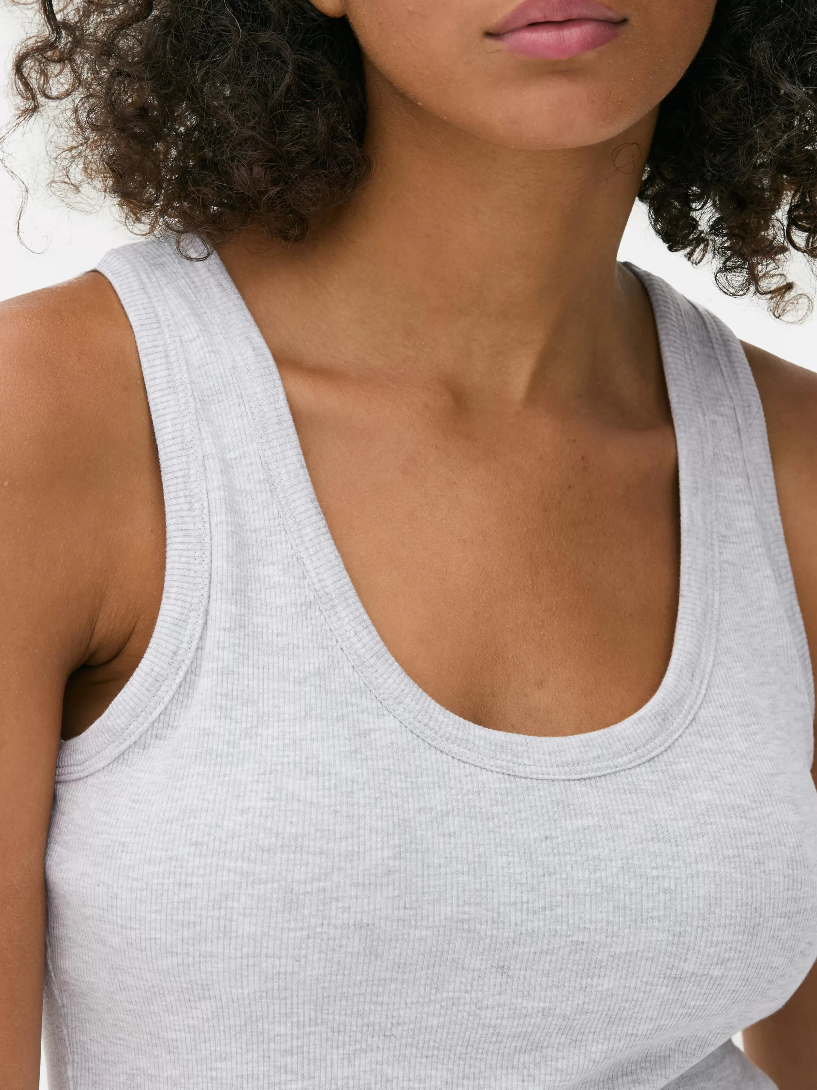 MULHER Primark Top S/ Mangas Gola Redonda Sutiã Incorporado