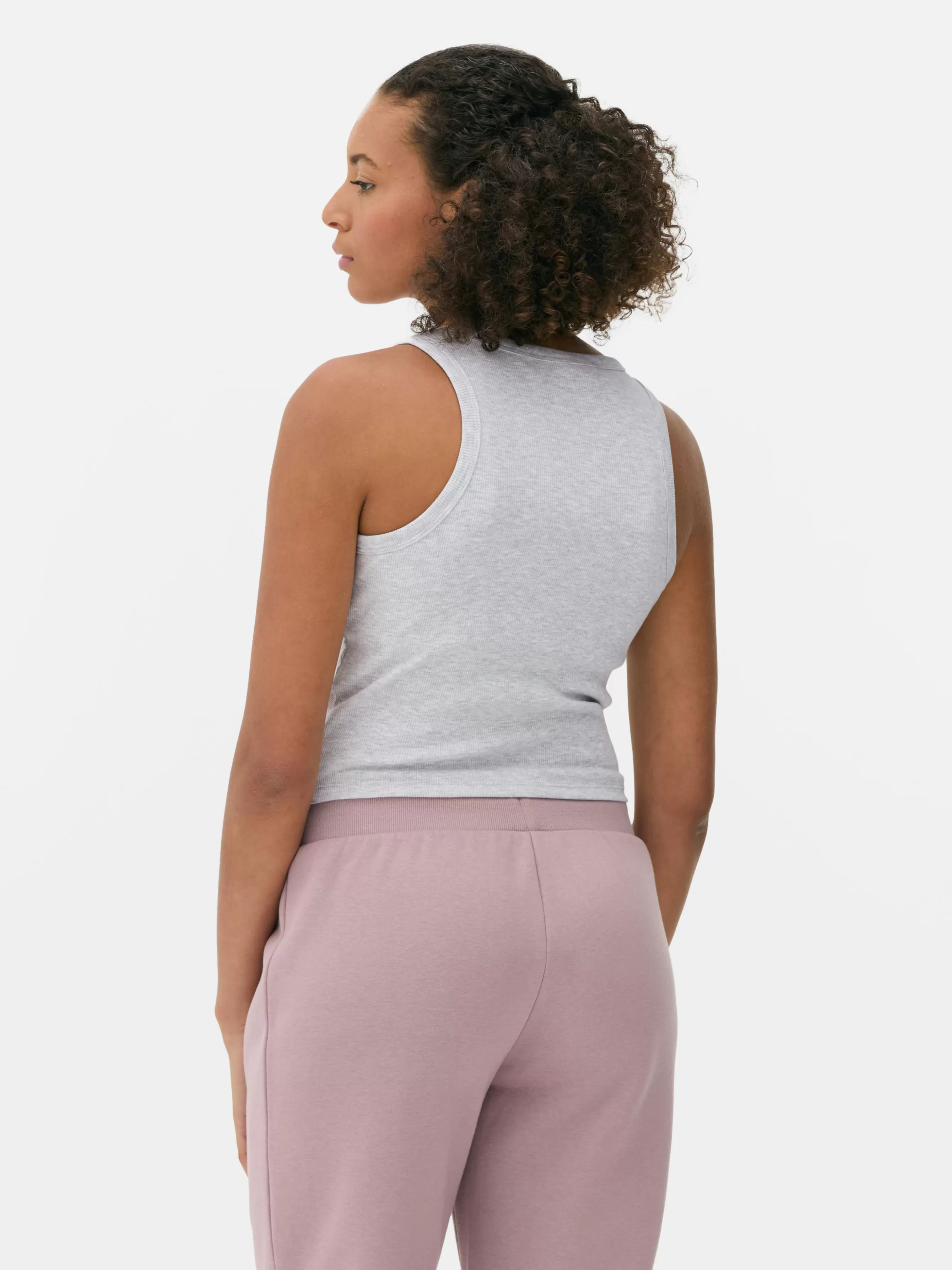 MULHER Primark Top S/ Mangas Gola Redonda Sutiã Incorporado