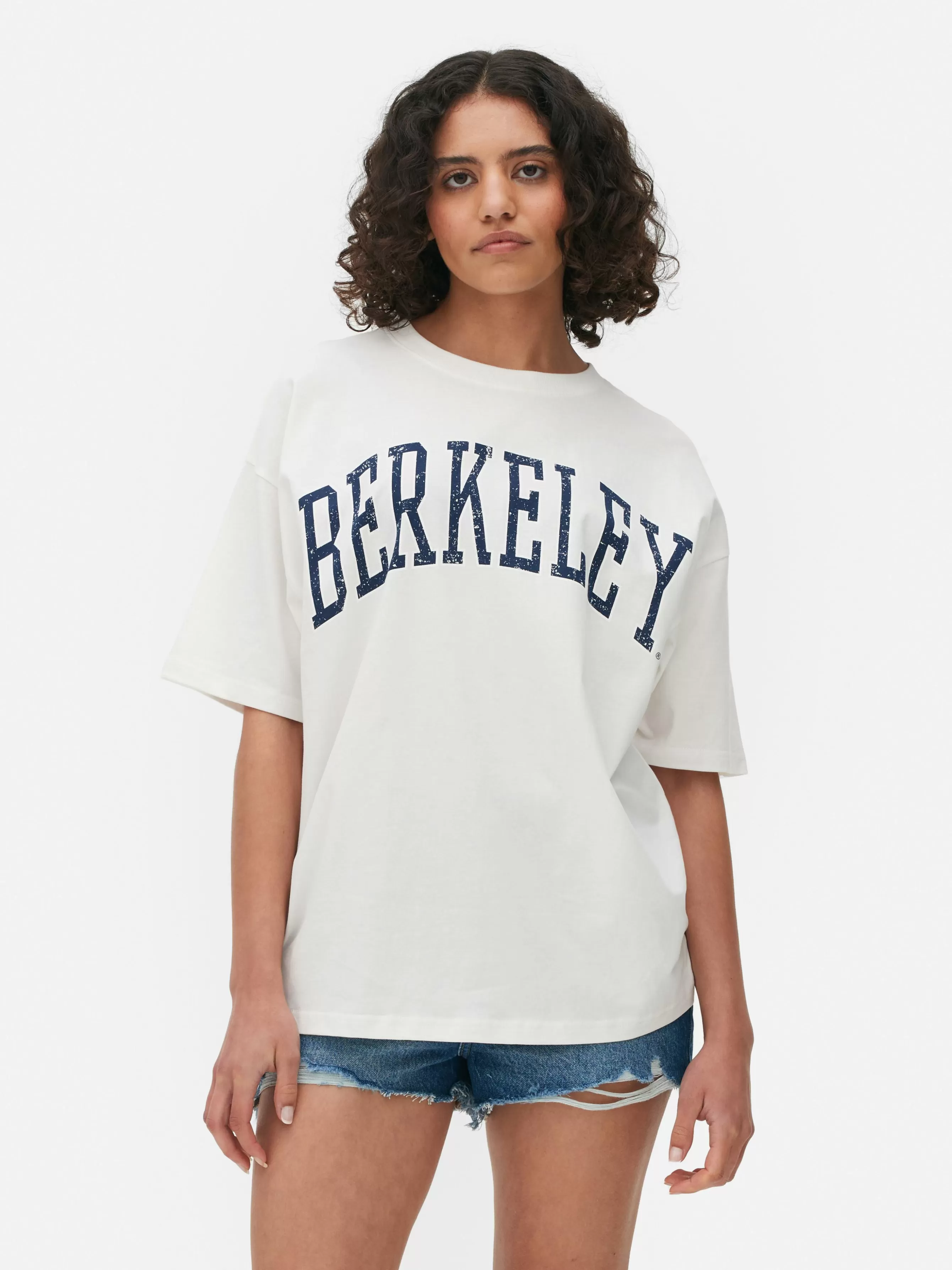 MULHER Primark T-shirt Corte Grande Conjunto Coordenado Berkeley
