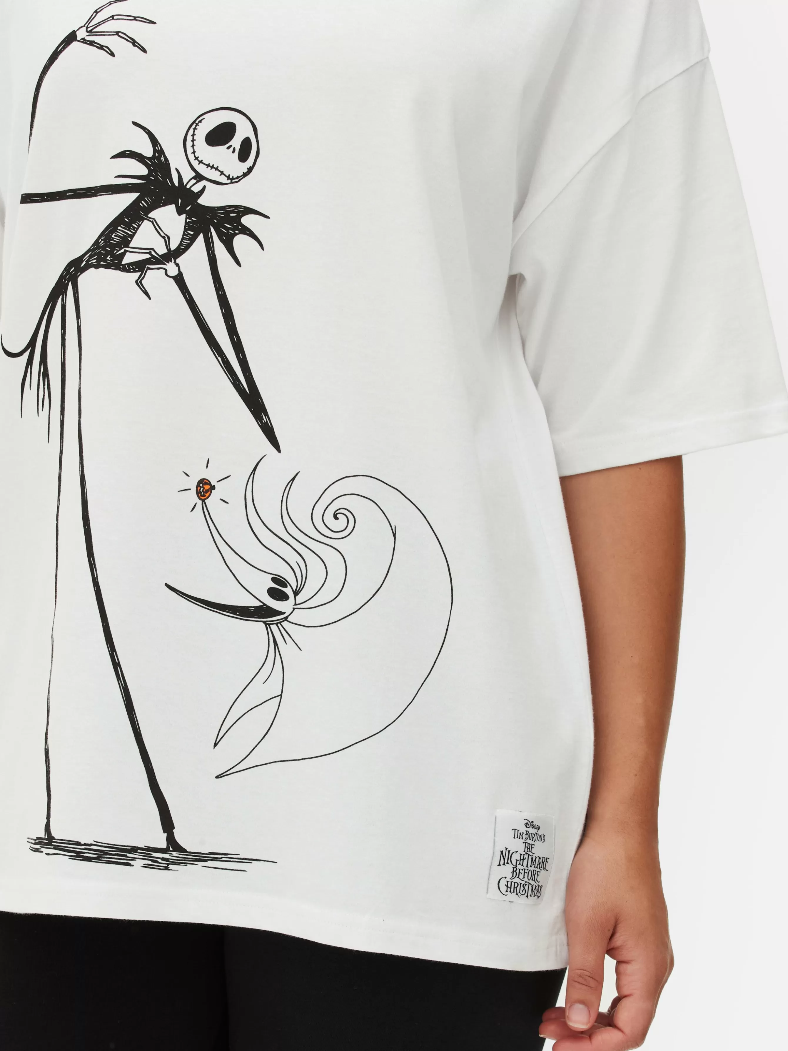 MULHER Primark T-shirt Corte Grande Disney Tim Burton O Estranho Mundo De Jack