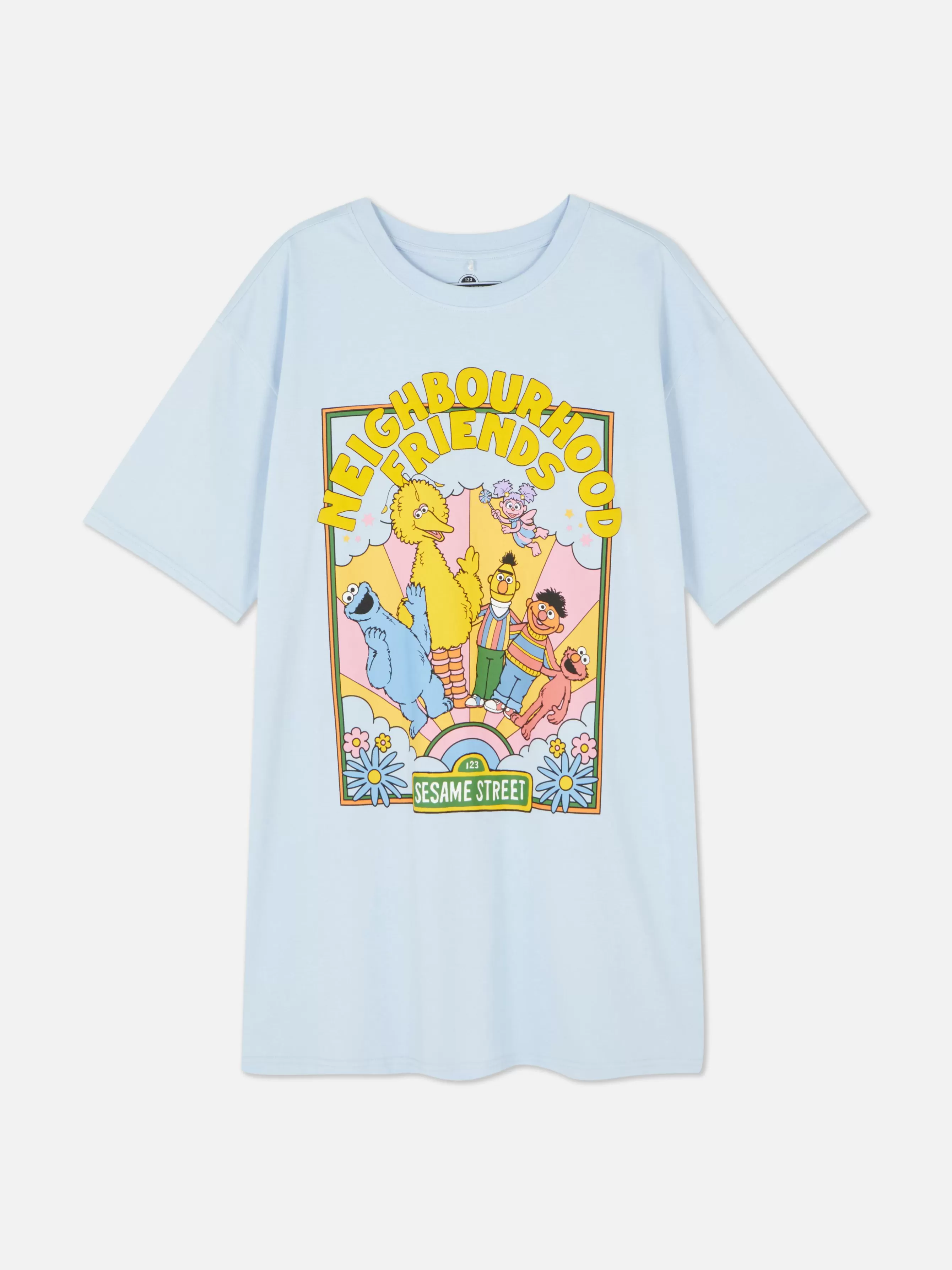 MULHER Primark T-shirt Dormir Comprida Corte Grande Rua Sésamo