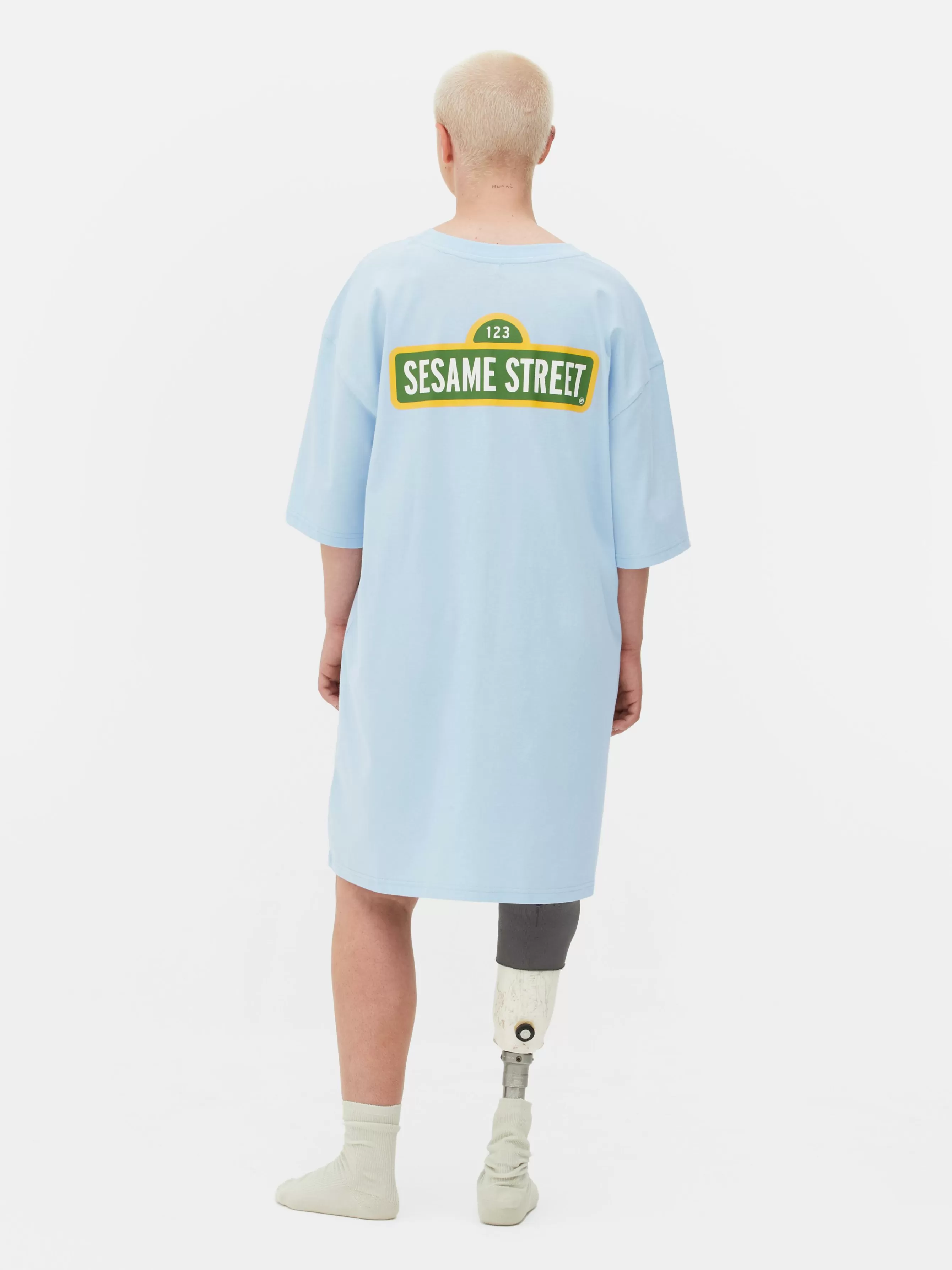 MULHER Primark T-shirt Dormir Comprida Corte Grande Rua Sésamo