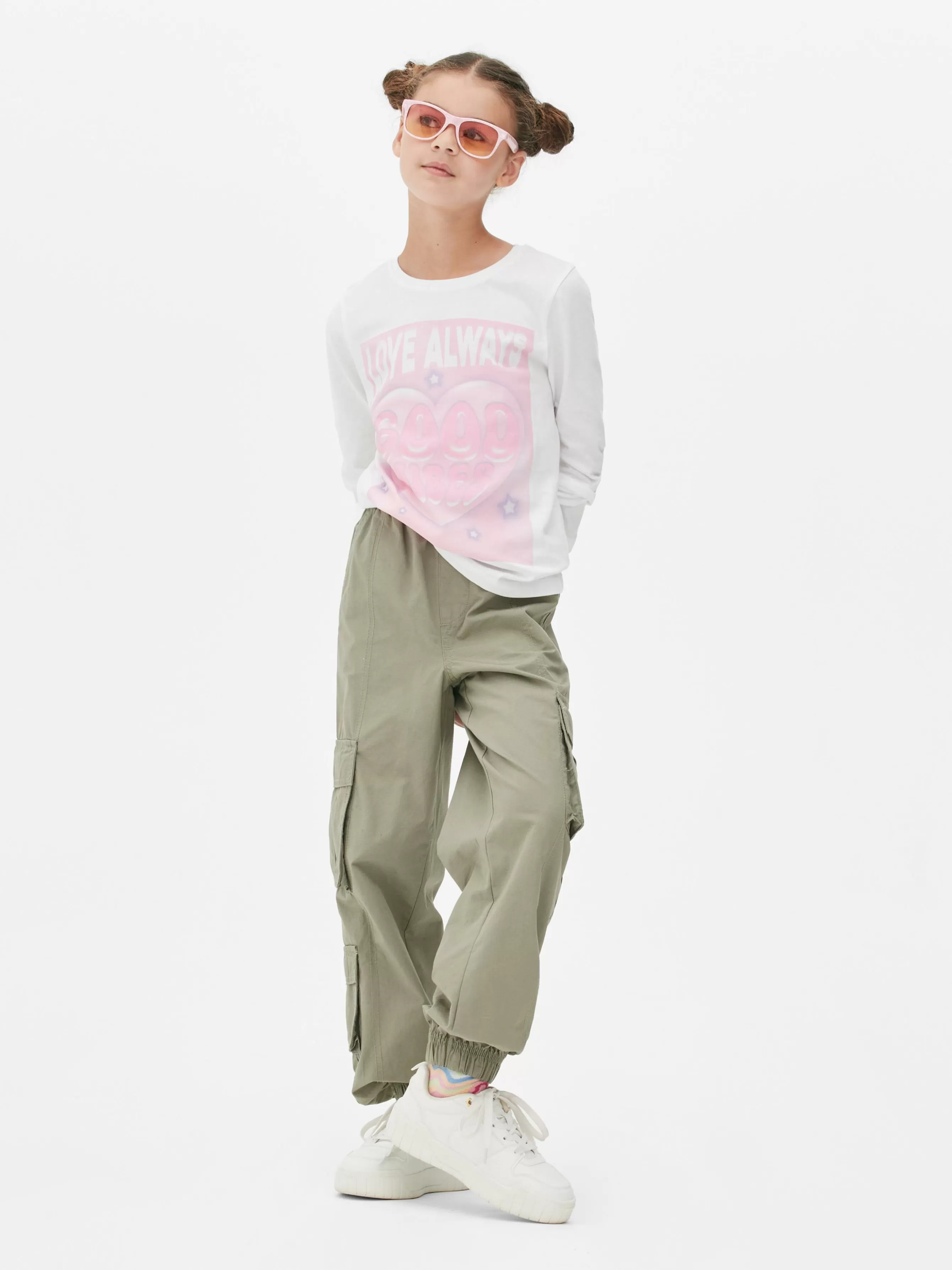 Primark T-shirt Manga Comprida Estampado Peito