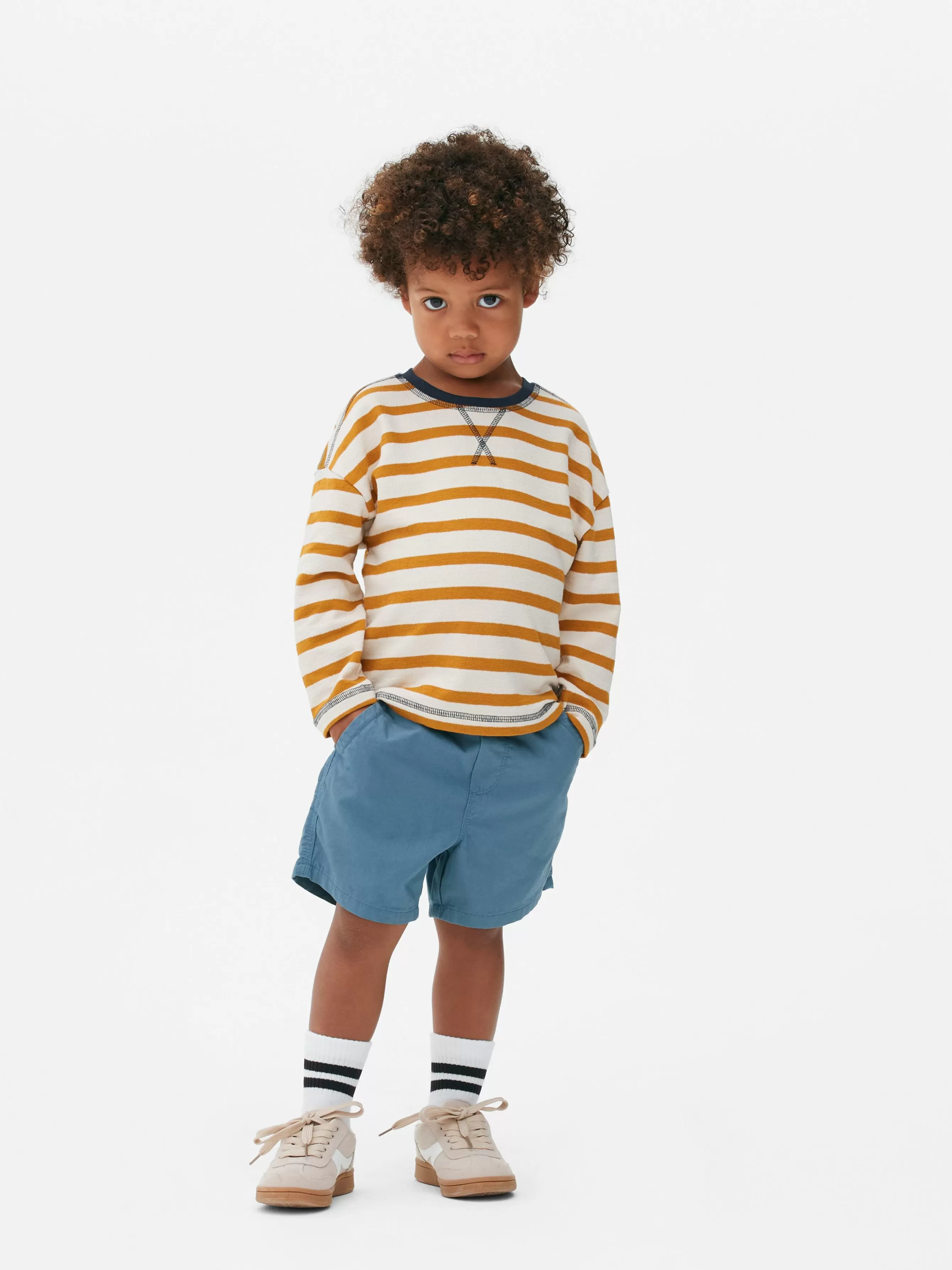 Primark T-shirt Texturada Manga Comprida Riscas