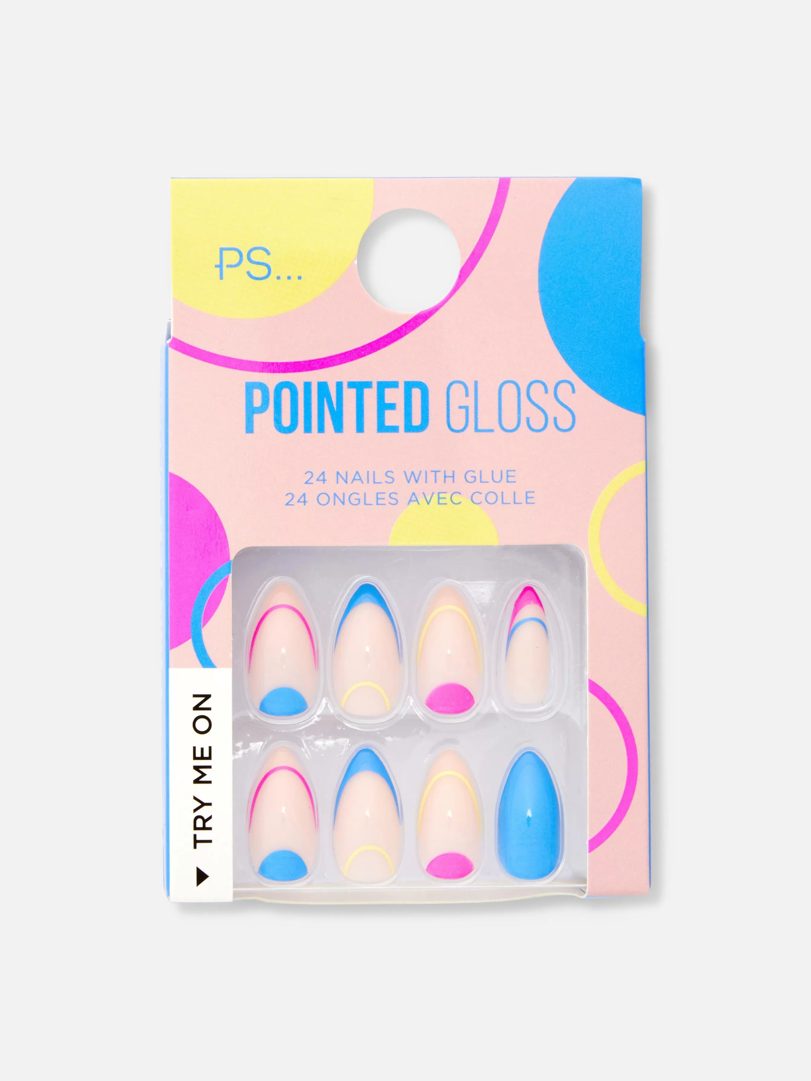 Primark Unhas Postiças Pontiagudas Brilho Abstrato PS...