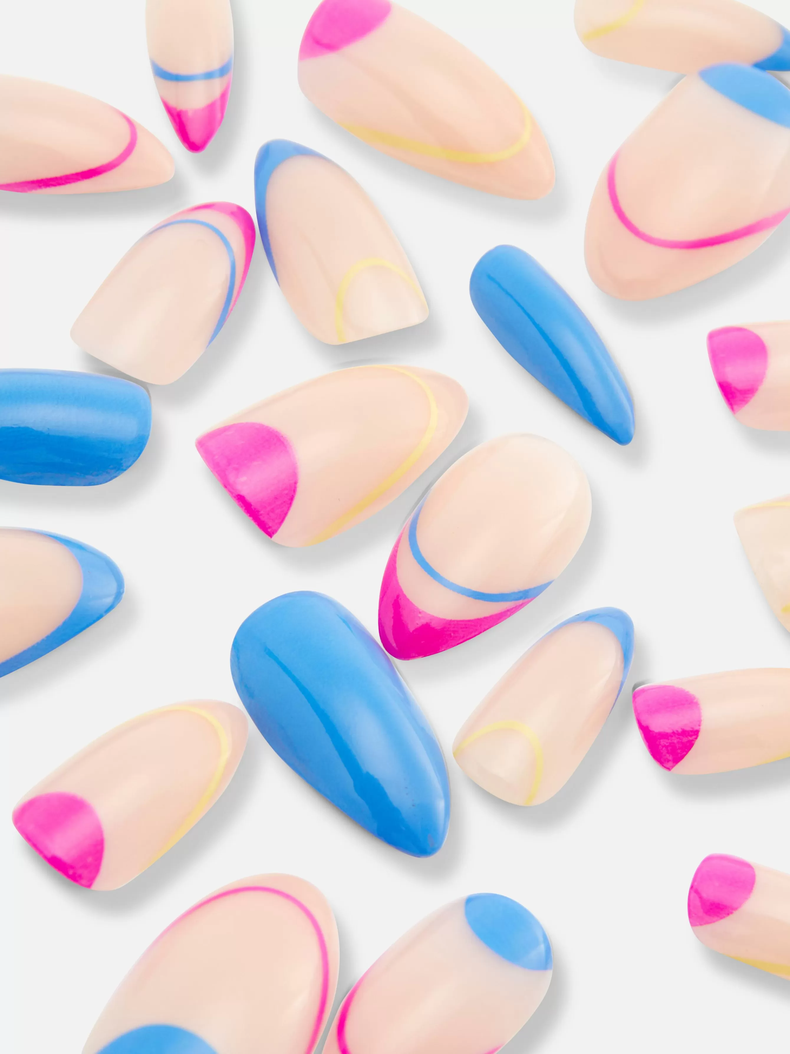 Primark Unhas Postiças Pontiagudas Brilho Abstrato PS...
